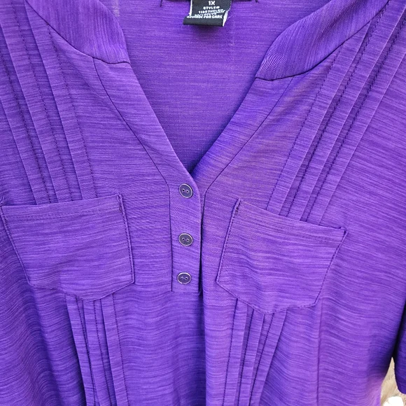 Elie Mccarthy Vibrant Purple Blouse Sizw 1X - Picture 7 of 16